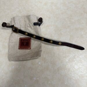 Frye Leather buckle bracelet with goldtone studs